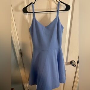Aqua Light Blue Mini Dress with Spaghetti Straps size L EUC